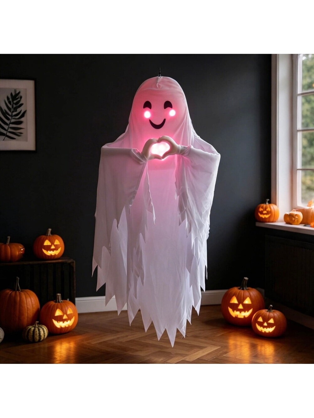 Light-Up Hands in Heart Shape Hanging Talking Ghost